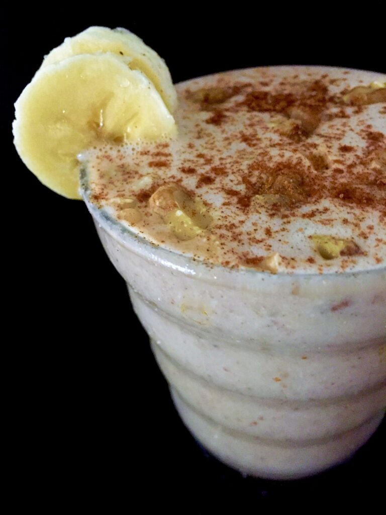 Banana Walnut Bread Smoothie in a glass