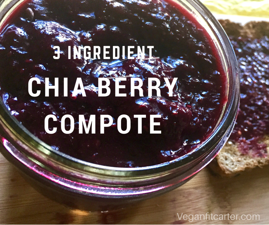 3 ingredient Chia Berry Compote with toast Courtesy of Vegan Fit Carter