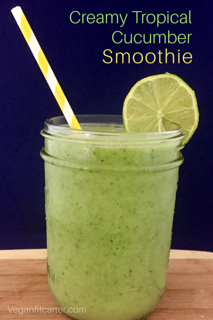 Creamy Tropical Cucumber Smoothie courtesy of Vegan Fit Carter