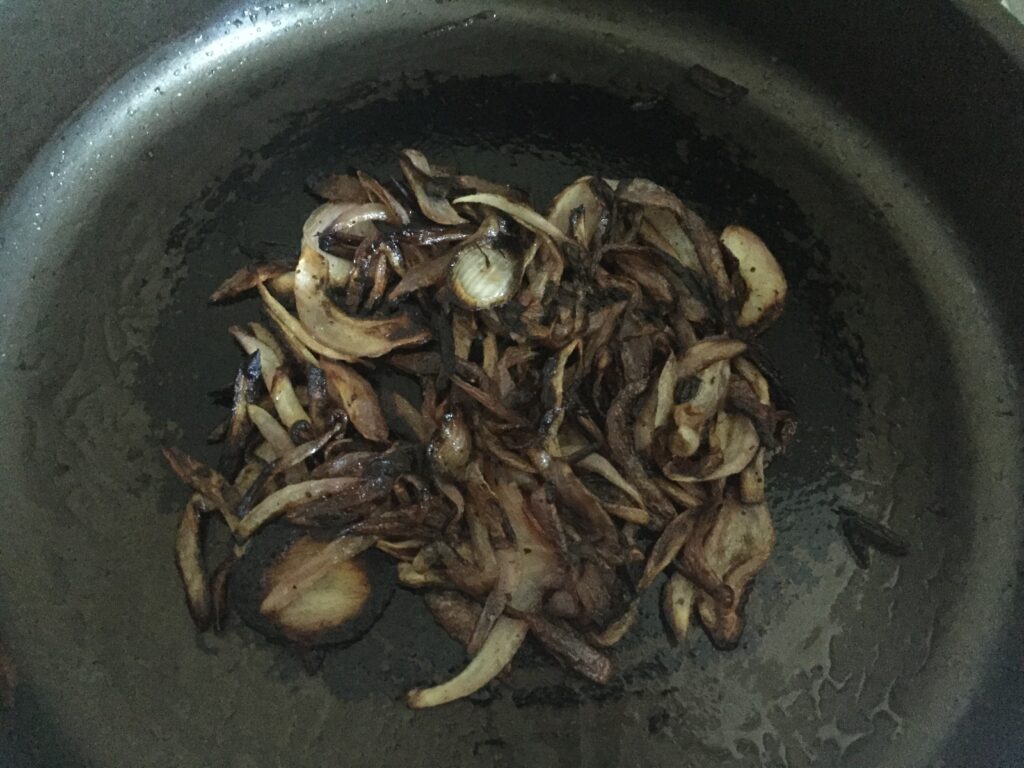 After Caramelization of purple onions for Mujadara dish courtesy of Vegan Fit Carter