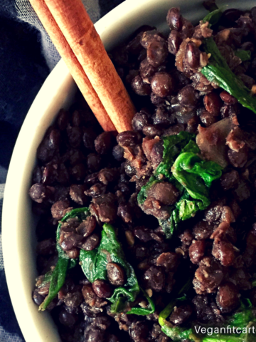 Moroccan spiced lentils and greens recipe courtesy of Vegan Fit Carter