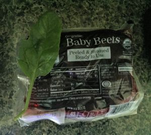 Vacuum packed organic steamed beets