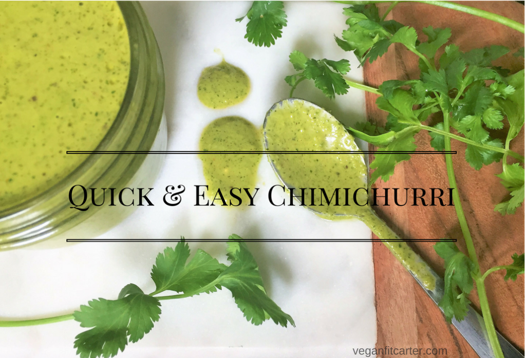 Quick & Easy Chimichurri recipe courtesy of Vegan Fit Carter