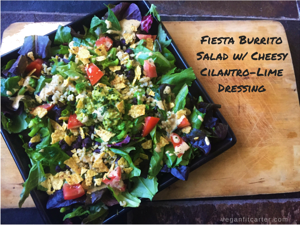 Fiesta Burrito Salad w_ Cheesy Cilantro-Lime Dressing Pin for vfc