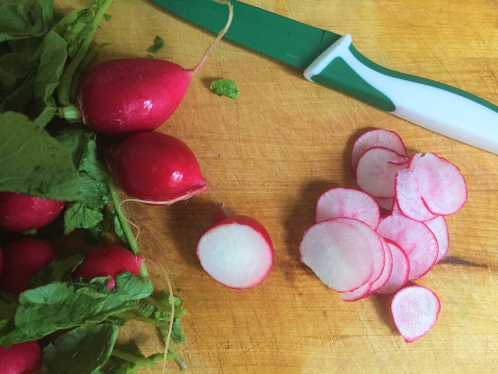 Recipe pic for Quick Pickled Radish courtesy of Vegan Fit Carter