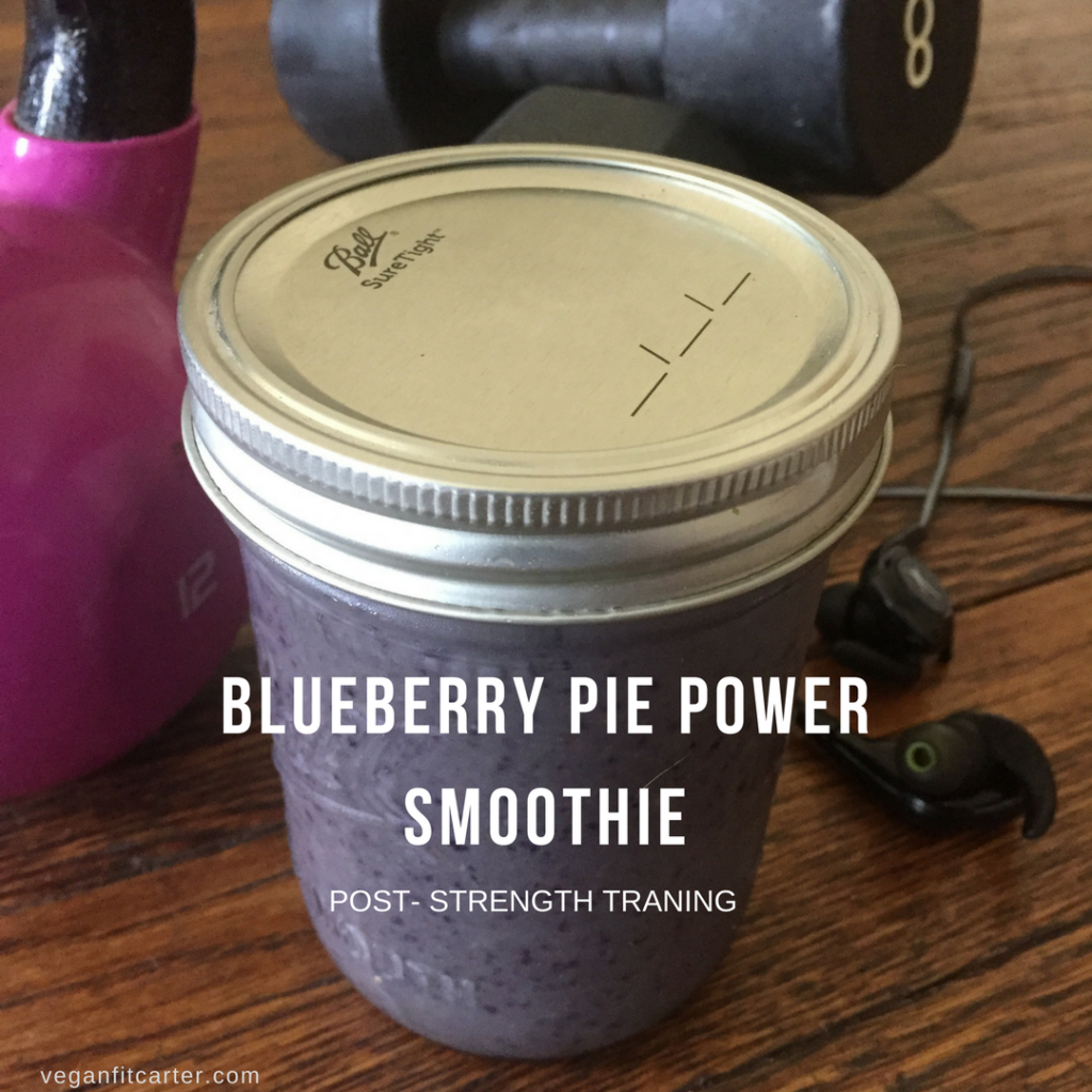 blueberry Pie Power Smoothie recipe courtesy of Vegan Fit Carter