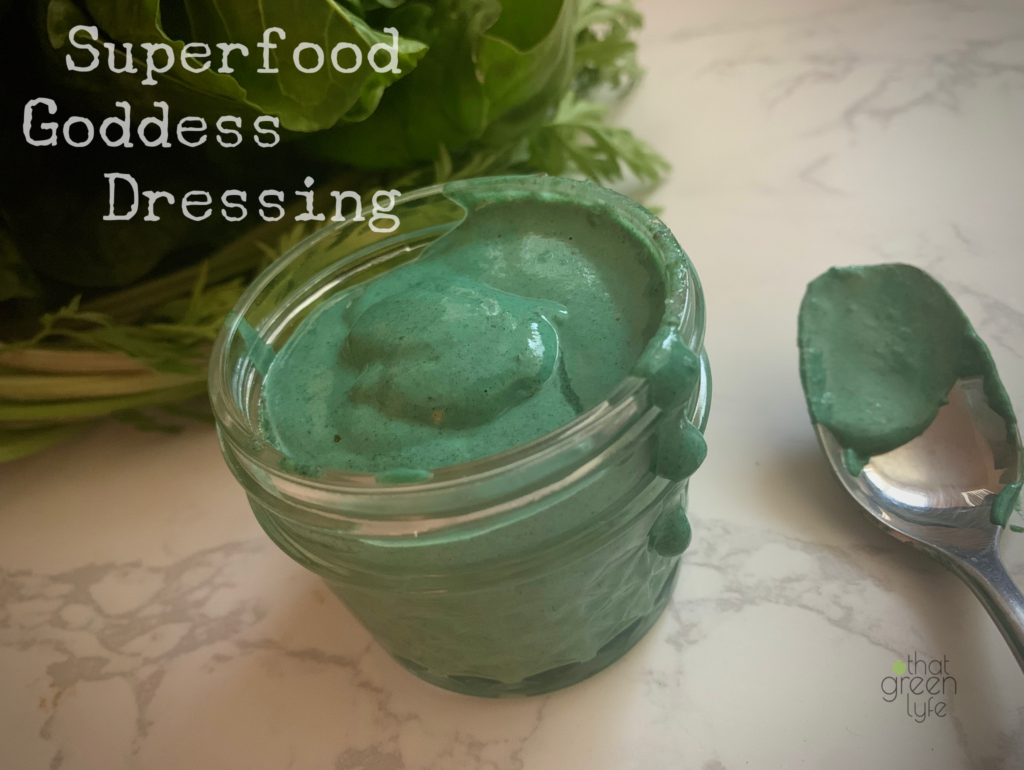 Blue Goddess Superfood Dressing recipe courtesy of That Green Lyfe