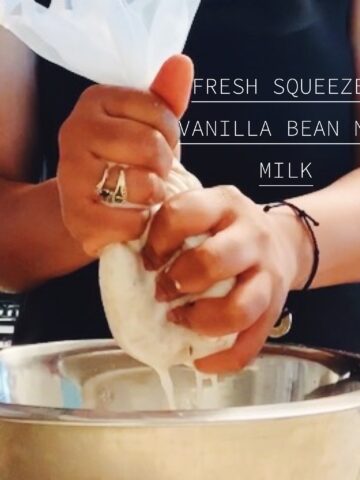 Fresh Squeezed Vanilla Bean Nut Milk recipe courtesy of That Green Lyfe