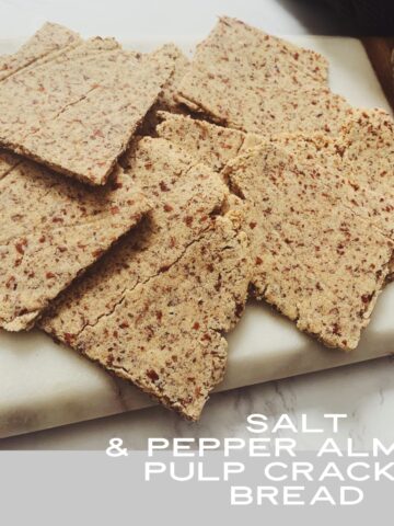 Salt and Pepper Almond Pulp Cracker Bread recipe courtesy of That Green Lyfe