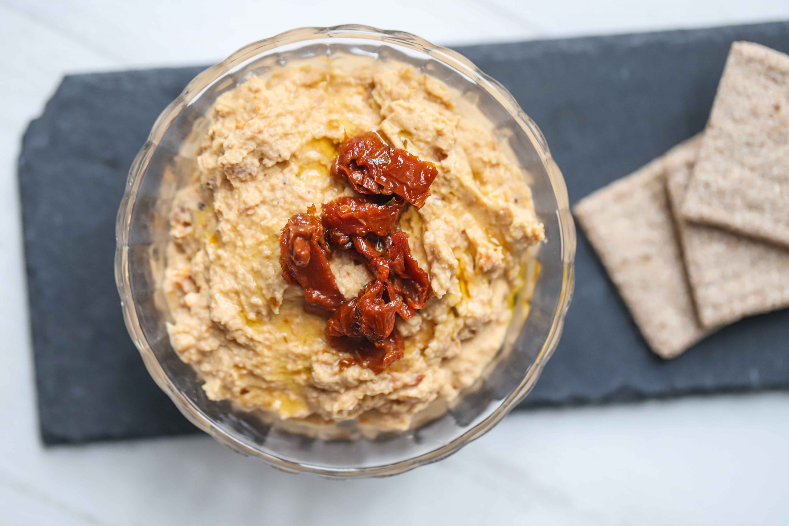 Sun-Dried Tomato Hummus Recipe courtesy of That Green Lyfe