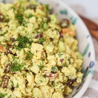 Keto-Friendly Curry Tofu Salad recipe courtesy of That Green Lyfe