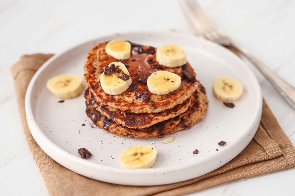 Banana Protein Pancakes courtesy of That Green Lyfe