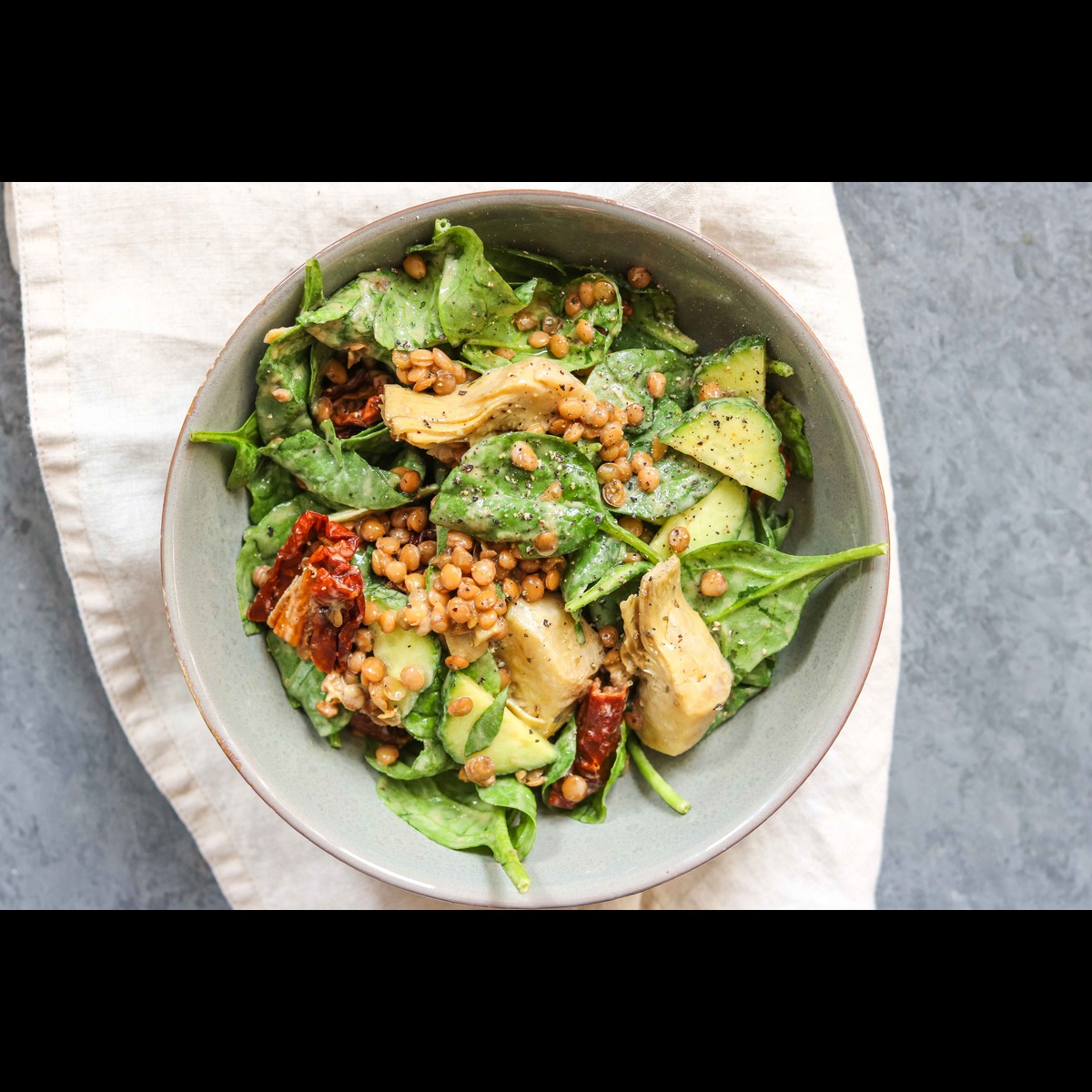 Sundried Tomato and Tahini Salad courtesy of That Green Lyfe